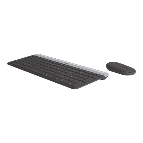 Logitech Logitech Slim Wireless Combo MK470 - sats med tangentbord och mus - AZERTY - belgisk - grafit Inmatningsenhet
