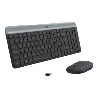 Produktbild för Logitech Slim Wireless Combo MK470 - sats med tangentbord och mus - AZERTY - belgisk - grafit Inmatningsenhet