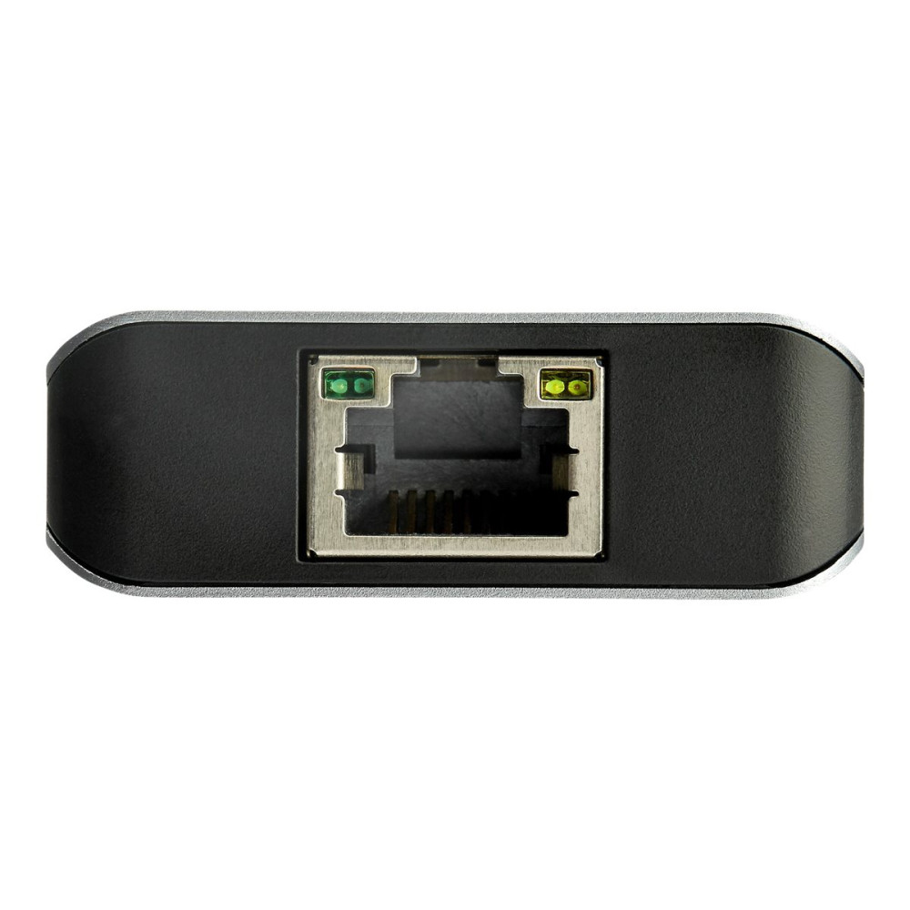 Produktbild för StarTech.com USB C-hubb med 3 portar och Gigabit-Ethernet-RJ45 GbE-port - 2x USB A, 1x USB C - USB 3.1/3.2 gen. 2 Type C-hubbadapter med SuperSpeed 10 Gbit/s - USB-bussdriven - Aluminium - Fungerar med TB3 - hubb - 3 portar