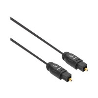 Produktbild för Manhattan Toslink Digital Optical AudioCable, 1m, Male/Male, Toslink S/PDIF, Gold plated contacts, Lifetime Warranty, Polybag - digial audiokabel (optisk) - 1 m