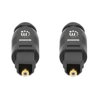 Produktbild för Manhattan Toslink Digital Optical AudioCable, 1m, Male/Male, Toslink S/PDIF, Gold plated contacts, Lifetime Warranty, Polybag - digial audiokabel (optisk) - 1 m