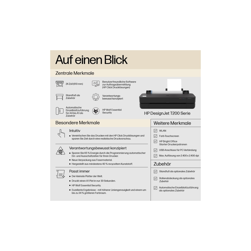 Produktbild för HP DesignJet T230 - 2025 Edition - storformatsskrivare - färg - bläckstråle