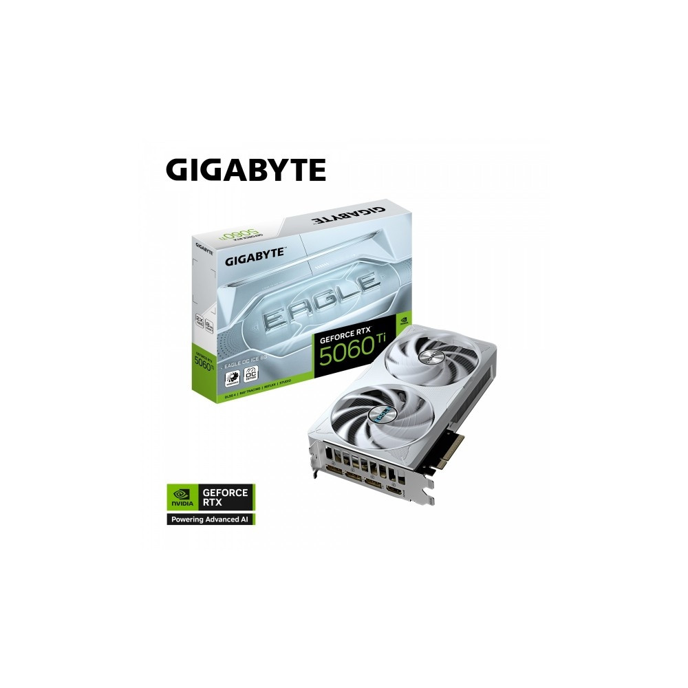 Produktbild för Gigabyte GeForce RTX 5060 Ti EAGLE OC ICE 8G - OC Edition - grafikkort - GeForce RTX 5060 Ti - 8 GB