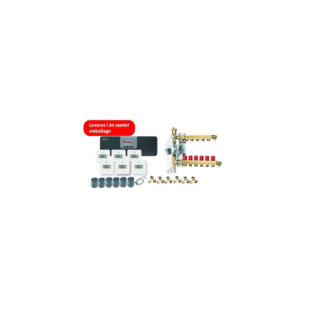 Produktbild för Roth Grab and Go golvvärmepaket för 6 rum 230V med TouchLine...