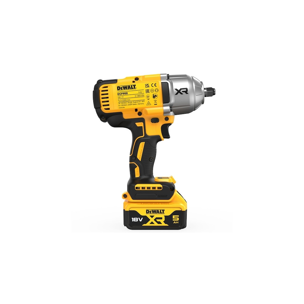 Produktbild för DeWALT DCF900P2T-QW, Mutterdragare, Borstlös, Svart, Gul, 1/...