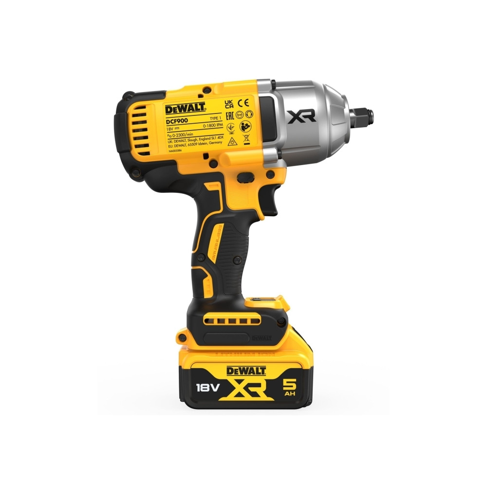 Produktbild för DeWALT DCF900P2T-QW, Mutterdragare, Borstlös, Svart, Gul, 1/...