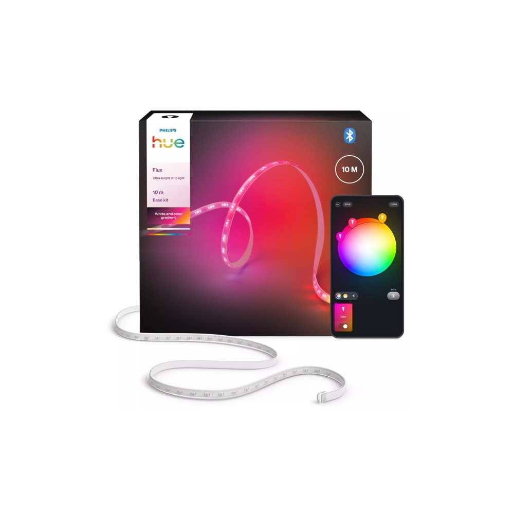Produktbild för Philips Hue White and Color Gradient Flux Base Kit - ljusslinga - LED - 60 W - multifärgat ljus - 6500 K - vit