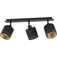 Produktbild för EGLO ESTEPERRA vägglampa 3L i storlek och guld med hålmönste...