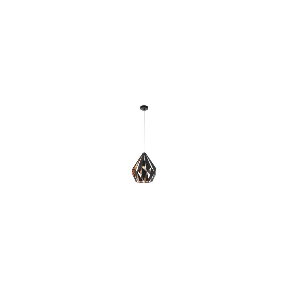 Produktbild för Eglo Carlton 1 - hängande lampa - E27 - svart, koppar