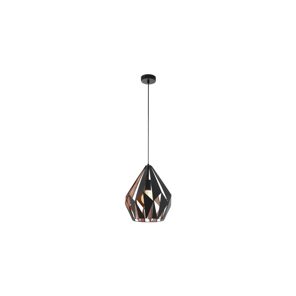 Produktbild för Eglo Carlton 1 - hängande lampa - E27 - svart, koppar