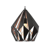 Produktbild för Eglo Carlton 1 - hängande lampa - E27 - svart, koppar