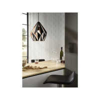 Produktbild för Eglo Carlton 1 - hängande lampa - E27 - svart, koppar