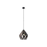 Produktbild för Eglo Carlton 1 - hängande lampa - E27 - svart, koppar
