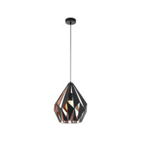 Produktbild för Eglo Carlton 1 - hängande lampa - E27 - svart, koppar