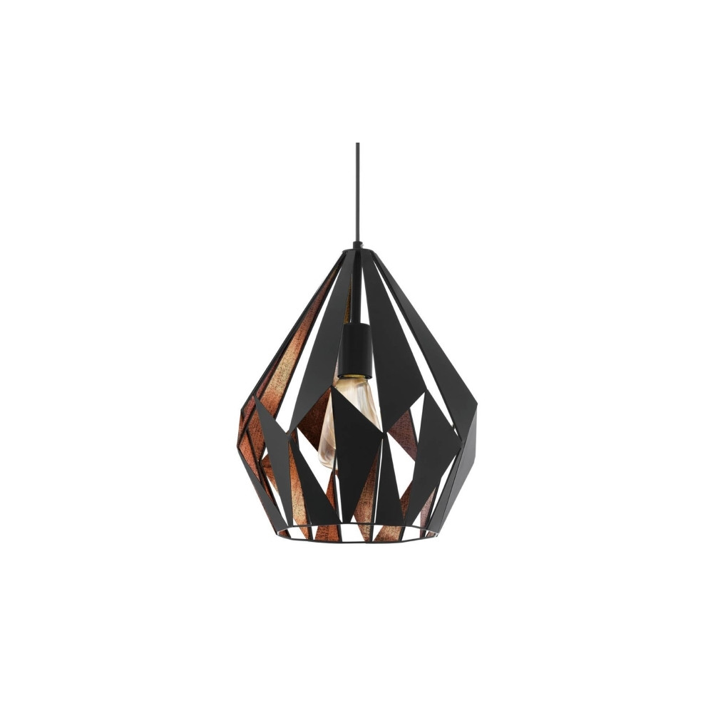 Produktbild för Eglo Carlton 1 - hängande lampa - E27 - svart, koppar