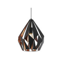 Produktbild för Eglo Carlton 1 - hängande lampa - E27 - svart, koppar