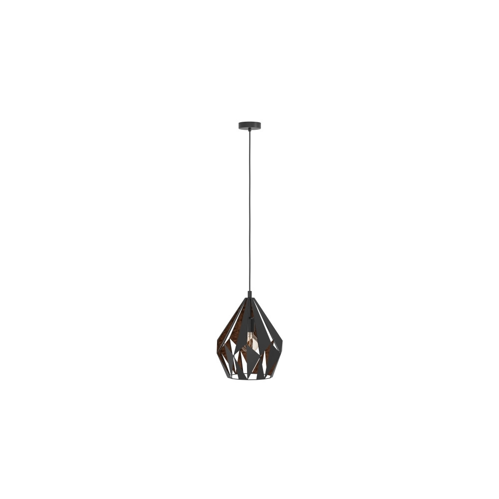 Produktbild för Eglo Carlton 1 - hängande lampa - E27 - svart, koppar