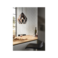 Produktbild för Eglo Carlton 1 - hängande lampa - E27 - svart, koppar