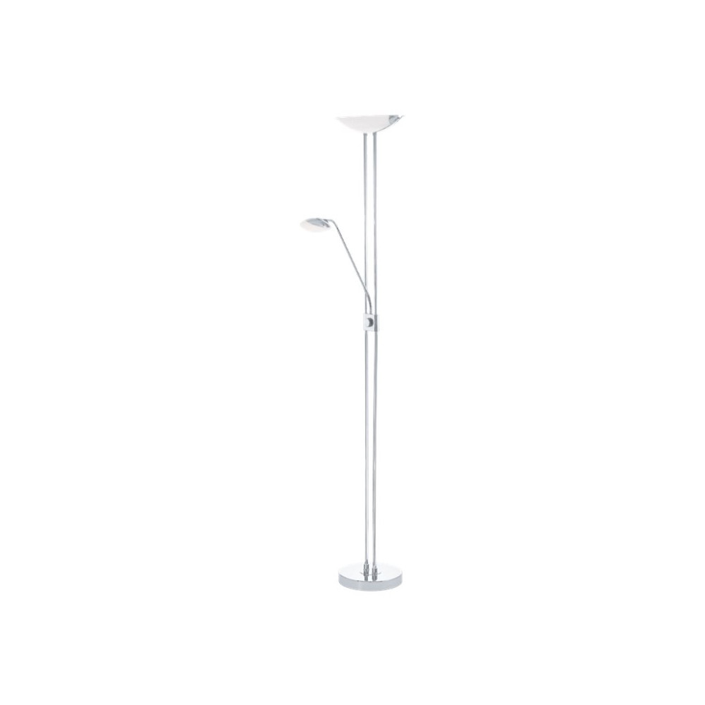 Produktbild för Eglo Baya - golvlampa i form av en fackla - LED x 3 - totalt: 25 W - varmt vitt ljus - 3000 K - satined, vit, krom