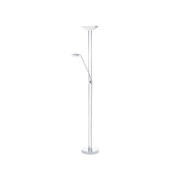 Produktbild för Eglo Baya - golvlampa i form av en fackla - LED x 3 - totalt: 25 W - varmt vitt ljus - 3000 K - satined, vit, krom
