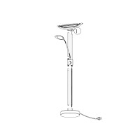 Produktbild för Eglo Baya - golvlampa i form av en fackla - LED x 3 - totalt: 25 W - varmt vitt ljus - 3000 K - satined, vit, krom
