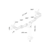 Produktbild för Neomounts FPMA-D935DG monteringssats - fullständig rörelse - för 2 LCD-bildskärmar - silver