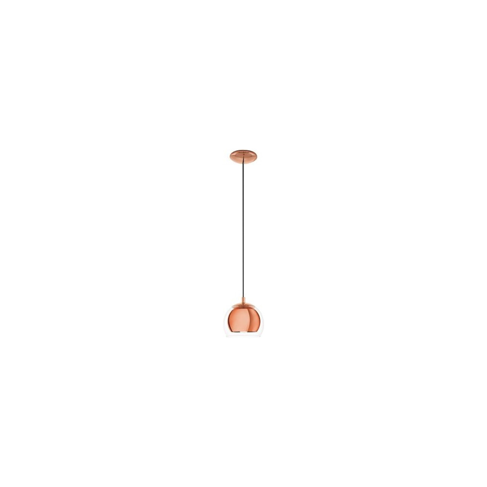 Produktbild för EGLO ROCAMAR taklampa med klarglasskärm och kopparskärm inut...
