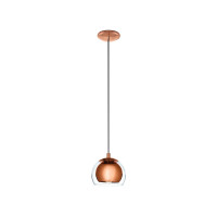 Produktbild för EGLO ROCAMAR taklampa med klarglasskärm och kopparskärm inut...