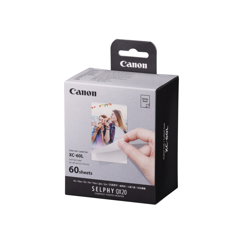 Produktbild för Canon SELPHY XC-60L Bulk Set - färg (cyan, magenta, gul) - original - bläckbandskassett och papperssats