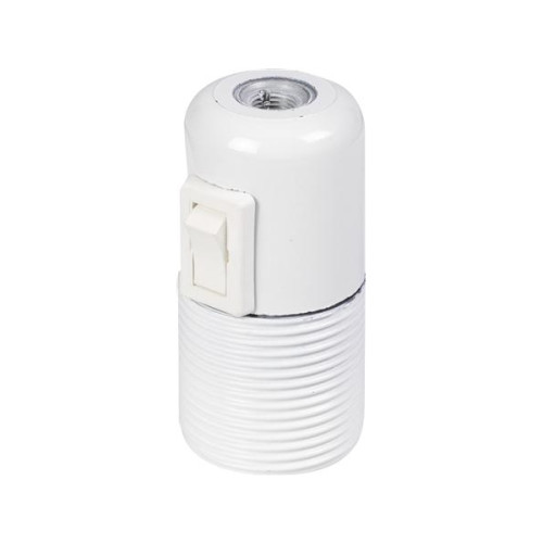 Solar Plus Lamphållare kron E27 10 mm vit med strömbrytare, utvändig gä...