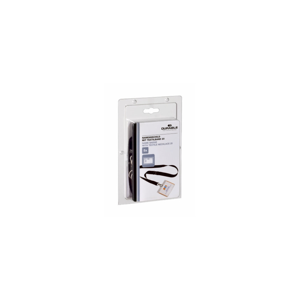 Produktbild för DURABLE namnskyltshållare - för 60 x 90 mm (paket om 5)