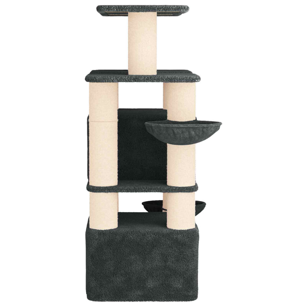 Produktbild för Kattträd med sisal klöspelare 2 st Mörkgrå 147 cm