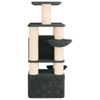 Produktbild för Kattträd med sisal klöspelare 2 st Mörkgrå 147 cm