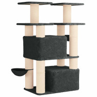 Produktbild för Kattträd med sisal klöspelare 2 st Mörkgrå 147 cm