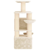 Produktbild för Kattträd med sisal klöspelare 2 st Gräddvit 147 cm