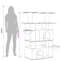 Produktbild för Kattträd med sisal klöspelare 2 st Gräddvit 147 cm