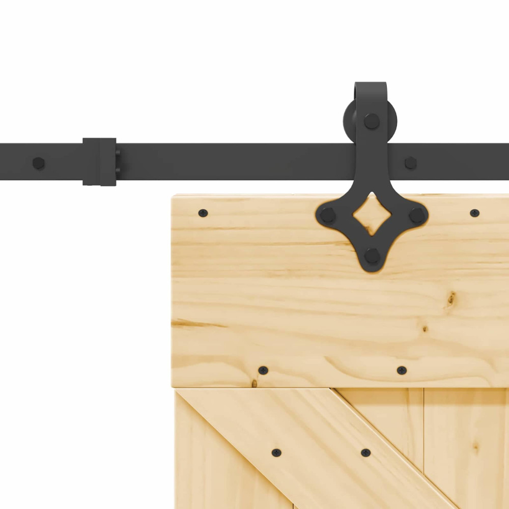 Produktbild för Skjutdörr NARVIK Naturlig och svart 85 x 210 cm (213,5 cm)