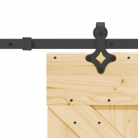 Produktbild för Skjutdörr NARVIK Naturlig och svart 95 x 210 cm (213,5 cm)