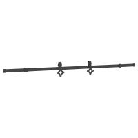 Produktbild för Skjutdörr NARVIK Naturlig och svart 80 x 210 cm (213,5 cm)