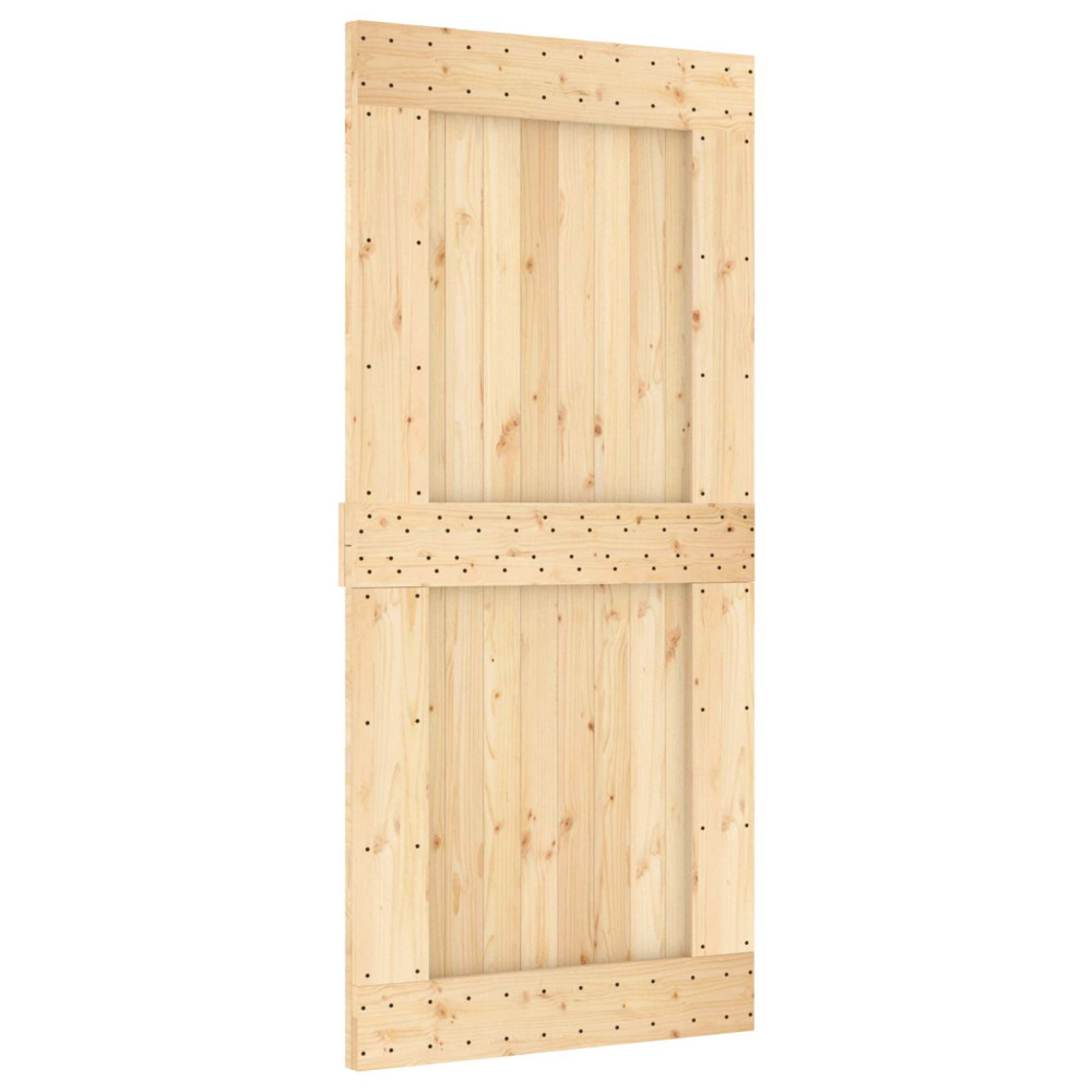 Produktbild för Skjutdörr NARVIK Naturlig och svart 95 x 210 cm (213,5 cm)