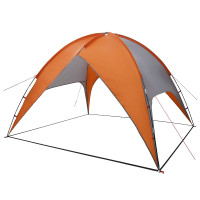 Produktbild för Campingtält med Regnöverdrag Vattentålig Kupol Grå och orange