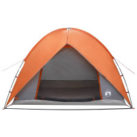 Produktbild för Campingtält med Regnöverdrag Vattentålig Kupol Grå och orange