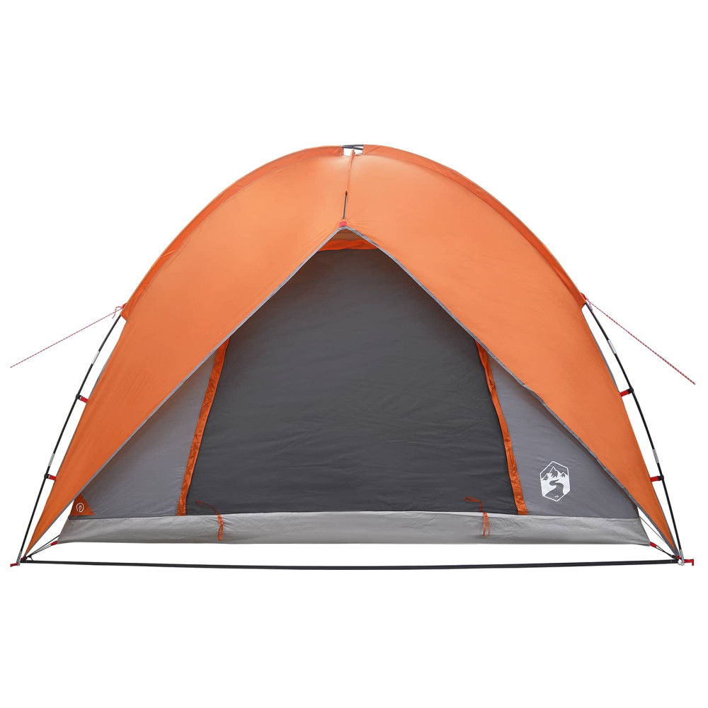 Produktbild för Campingtält med Regnöverdrag Vattentålig Kupol Grå och orange