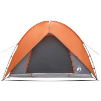 Produktbild för Campingtält med Regnöverdrag Vattentålig Kupol Grå och orange