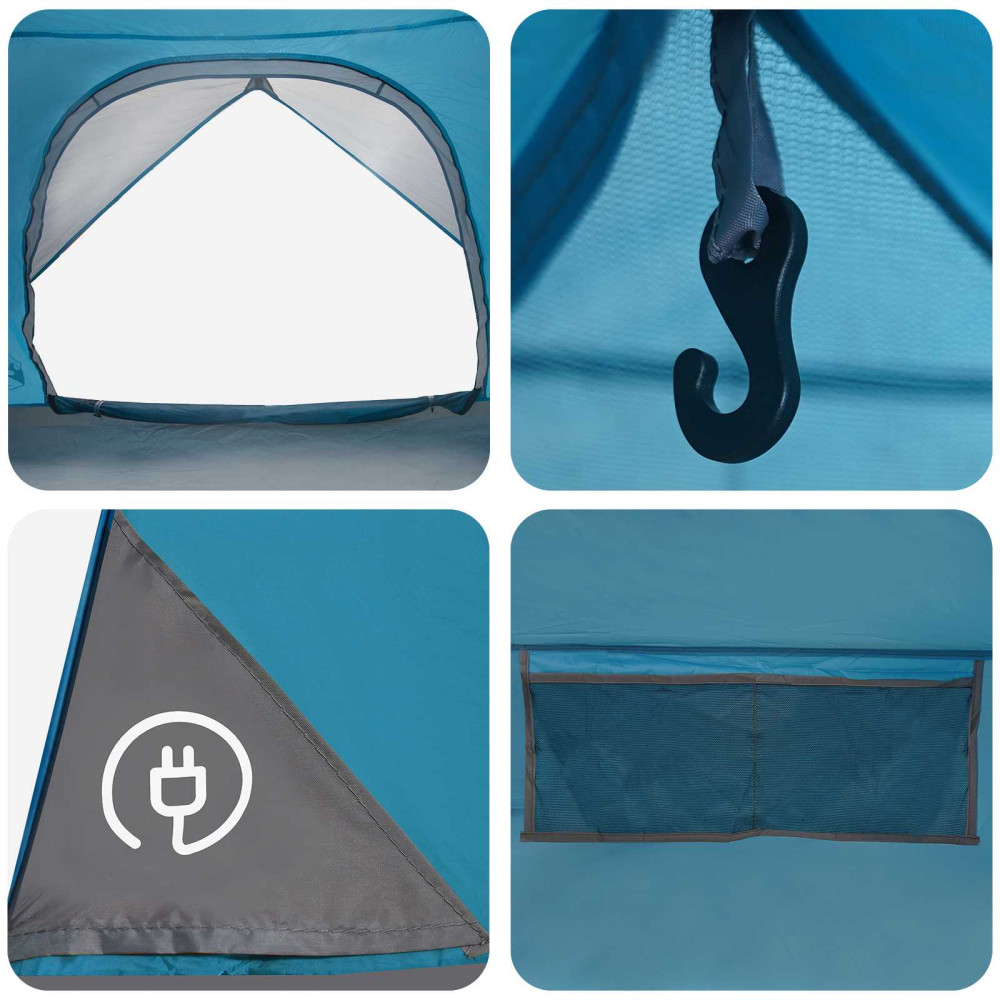 Produktbild för Campingtält med Regnöverdrag Vattentålig Blå 310 x 245 x 160 cm