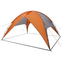 Produktbild för Campingtält med Regnöverdrag Vattentålig Kupol Grå och orange