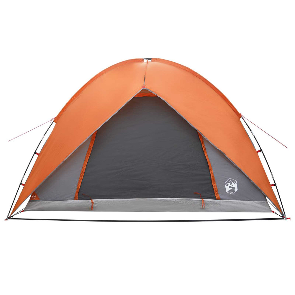 Produktbild för Campingtält med Regnöverdrag Vattentålig Kupol Grå och orange