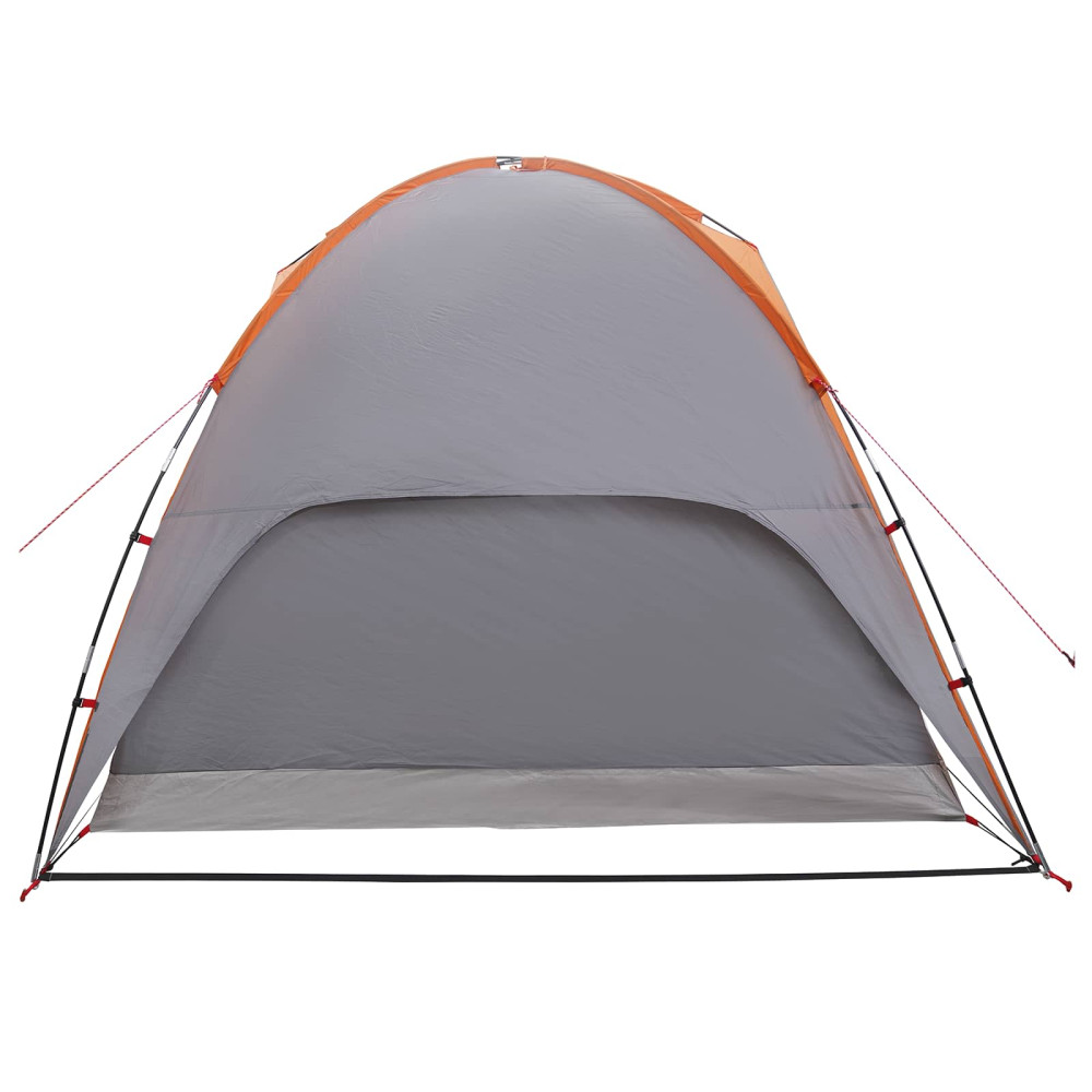 Produktbild för Campingtält med Regnöverdrag Vattentålig Kupol Grå och orange