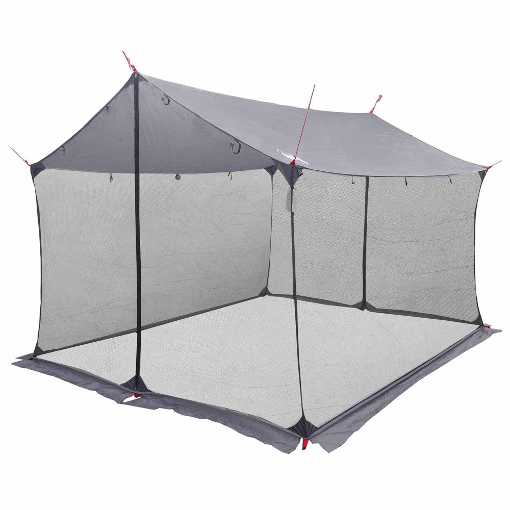 Produktbild för Campingtarp med nätväggar Grå och orange 340 x 260 x 220 cm