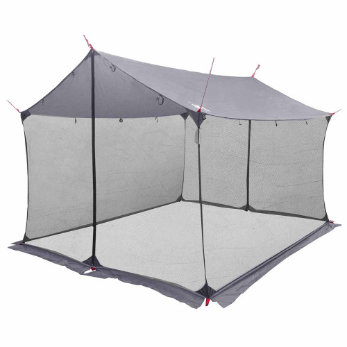 vidaXL Campingtarp med nätväggar Grå och orange 340 x 260 x 220 cm